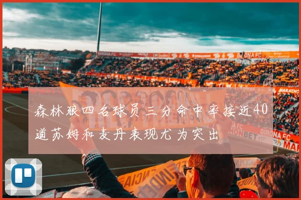 森林狼四名球员三分命中率接近40道苏姆和麦丹表现尤为突出